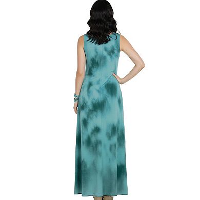 Artyska Women’s Sleeveless Maxi Dress with Lace-Up Front & Pockets