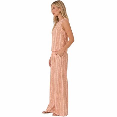 Artyska Women’s Printed 2-Piece Set Sleeveless Top & Wide-Leg Pants
