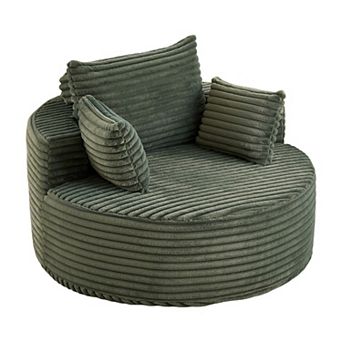 Fluffy Padded Sleeper Chair Soft Upholstered Single Sofa For Living Room Bedroom Lounge Area