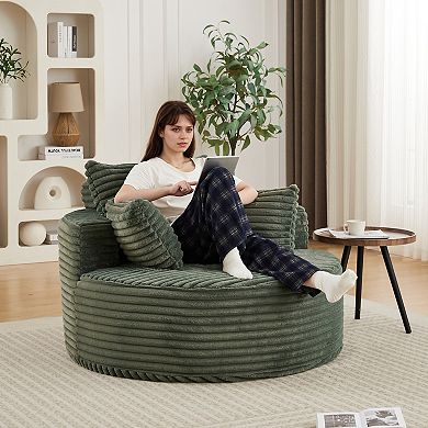 Fluffy Padded Sleeper Chair Soft Upholstered Single Sofa For Living Room Bedroom Lounge Area