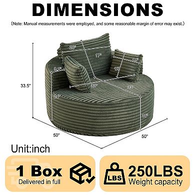 Fluffy Padded Sleeper Chair Soft Upholstered Single Sofa For Living Room Bedroom Lounge Area