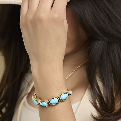 JS Jessica Simpson Womens Turquoise Stone Slider Bracelet