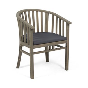 Outdoor Dining Chair Set with Cushions Weather Resistant Wood Seating for Patio