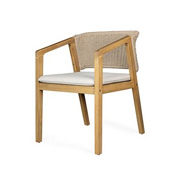 Wicker Dining Chair Set with Cushions Weather Resistant Patio Seating for Garden