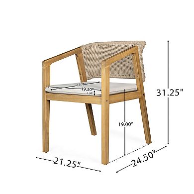 Wicker Dining Chair Set with Cushions Weather Resistant Patio Seating for Garden
