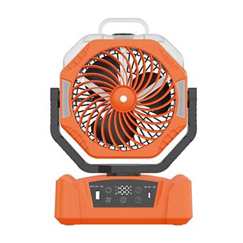 Outdoor Misting Fan, 2000mAh Rechargeable with LED Light - Remote Control - Portable - Powerful
