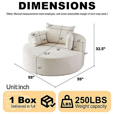 Fabric Single Sofa Chair Soft Padded Sleeper Structure For Bedroom Living Room Indoor Lounge