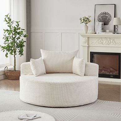 Fabric Single Sofa Chair Soft Padded Sleeper Structure For Bedroom Living Room Indoor Lounge