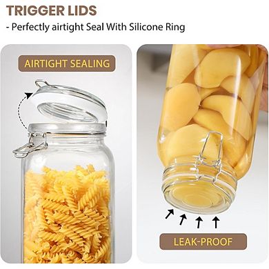Glass Storage Jar Set with Airtight Lids, Wide Mouth Pantry Canisters