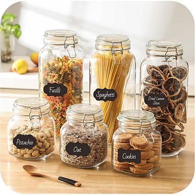 Glass Storage Jar Set with Airtight Lids, Wide Mouth Pantry Canisters