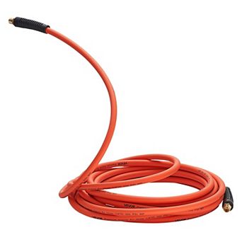 Durable 25-Foot Hybrid Air Hose (1/4-Inch) -with Brass Fittings, 300 PSI Pressure Rating