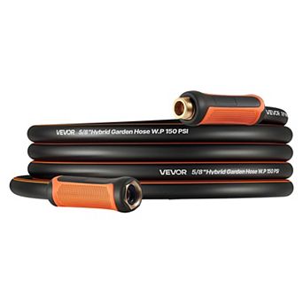 25ft Heavy Duty 4-Layer Rubber Garden Hose Flexible,150 PSI