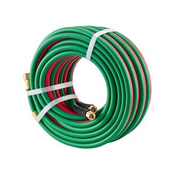 50FT 1/4 Inch Oxygen Acetylene Hose with 9/16"-18 Fitting for Welding and Fuel Gases