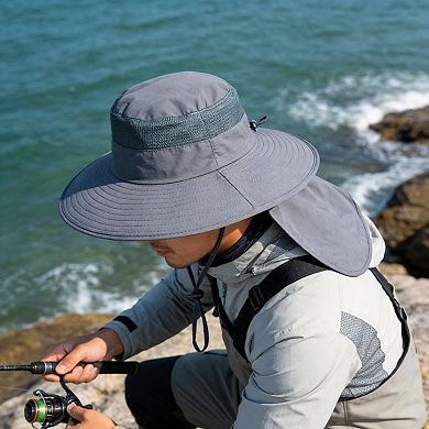 Kaelin Home Unisex UPF 50+ Wide Brim Bucket Hat with Neck Flap