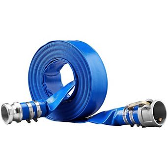 Durable 50ft Blue Pool Drain Hose with 2 Inch PVC and Camlock Connectors for Easy Water Removal