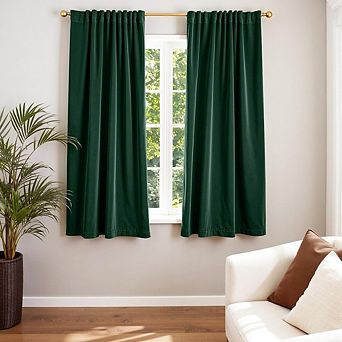 Velvet Blackout Curtains 2 Panels, Thermal Insulated, Super Soft Drapes