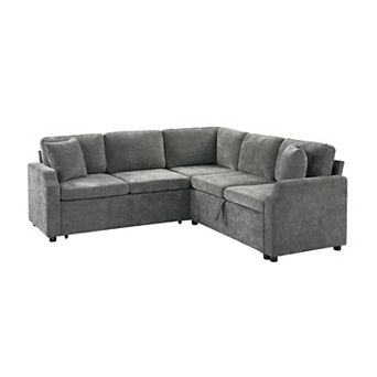Trikiousd 81.9" L-Shaped Sleeper Sectional Sofa with Storage