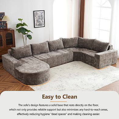 Trikiousd 139" Modular Sectional Sofa Cloud Couch with Deep Seating