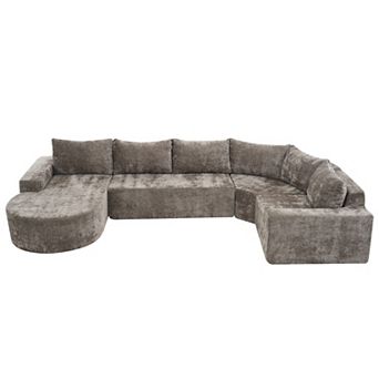 Trikiousd 139" Modular Sectional Sofa Cloud Couch with Deep Seating