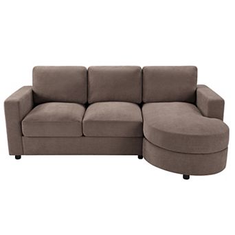 Trikiousd 84.6" L-Shaped Sectional Sofa with Curved Chaise and USB Ports