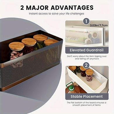 Magnetic Fridge Shelf Basket Organizer Bin for Kitchen and Whiteboard
