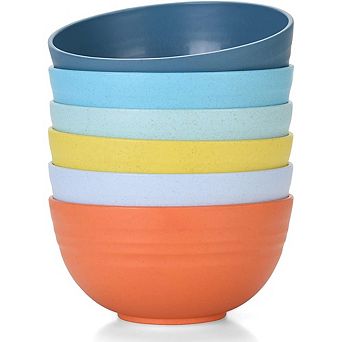 Unbreakable Cereal & Dessert Bowls Set of 6, 25 oz, Microwave & Dishwasher Safe