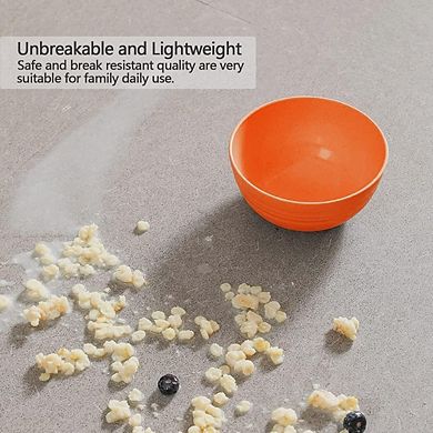 Unbreakable Cereal & Dessert Bowls Set of 6, 25 oz, Microwave & Dishwasher Safe