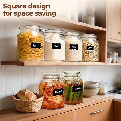 Large Glass Storage Jar with Airtight Lid & Scoop, Pantry Canister