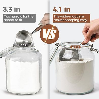 Large Glass Storage Jar with Airtight Lid & Scoop, Pantry Canister