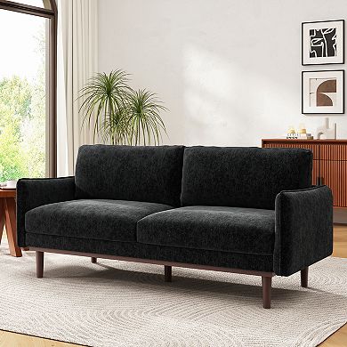 Trikiousd 75.75" Modern Loveseat Sofa with Pocket Springs and Rubber Wood Legs