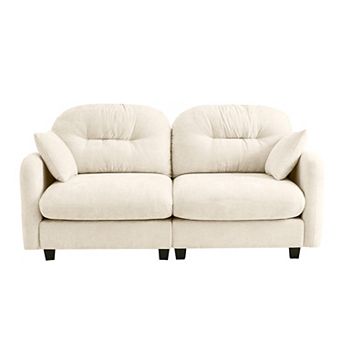 Trikiousd Modular Chenille Sectional Sofa Loveseat with Tufted Backrest