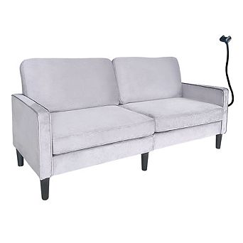 Trikiousd 78" Modern Linen Loveseat Sofa with Spring Cushions and Wood Frame