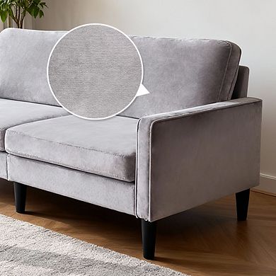 Trikiousd 78" Modern Linen Loveseat Sofa with Spring Cushions and Wood Frame