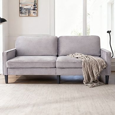Trikiousd 78" Modern Linen Loveseat Sofa with Spring Cushions and Wood Frame