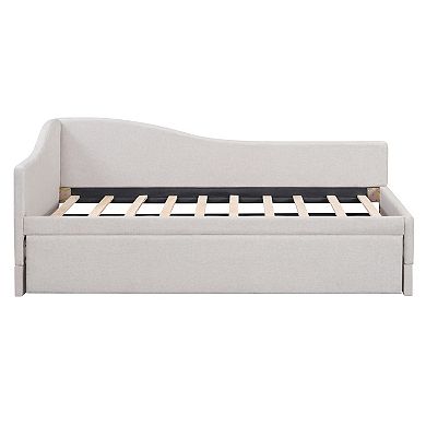 Trikiousd L-Shaped Upholstered Daybed with Pop Up Trundle Twin to King