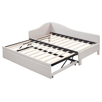 Trikiousd L-Shaped Upholstered Daybed with Pop Up Trundle Twin to King