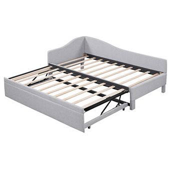Trikiousd L-Shaped Upholstered Daybed with Pop Up Trundle Twin to King