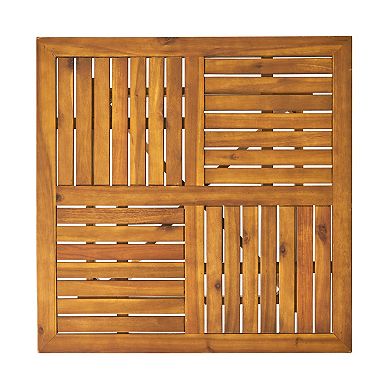 Trikiousd 5-Piece Patio Acacia Wood Dining Set with Outdoor Table and 4 Chairs