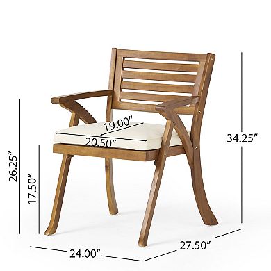 Trikiousd 5-Piece Patio Acacia Wood Dining Set with Outdoor Table and 4 Chairs