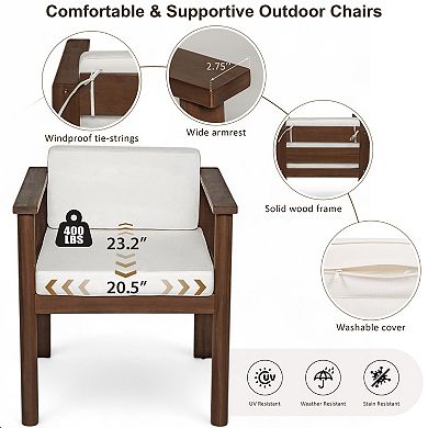 Trikiousd 7-Piece Patio Dining Set for 6 with Table and Cushioned Chairs