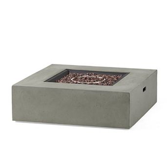 Trikiousd 40" Square Propane Fire Pit Table 50000 BTU Concrete Outdoor Fire Table