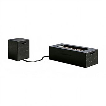 Trikiousd 42" Rectangular Propane Fire Pit Set 40,000 BTU with Tank Cover