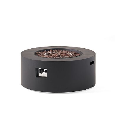 Trikiousd 32" Round Iron Propane Fire Pit 40000 BTU Outdoor Fire Table