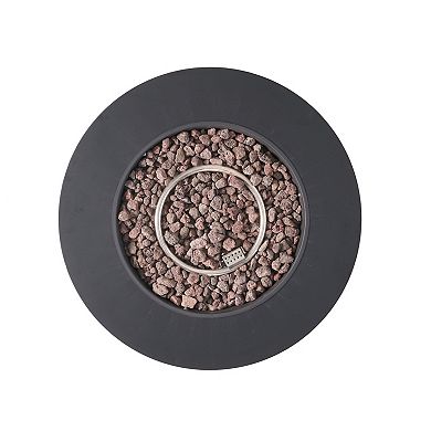 Trikiousd 32" Round Iron Propane Fire Pit 40000 BTU Outdoor Fire Table