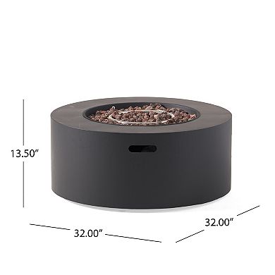 Trikiousd 32" Round Iron Propane Fire Pit 40000 BTU Outdoor Fire Table