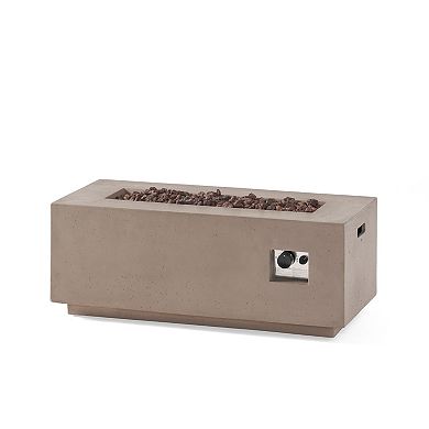 Trikiousd 40" Rectangular Propane Fire Pit Table 40000 BTU Concrete Outdoor Fire Table