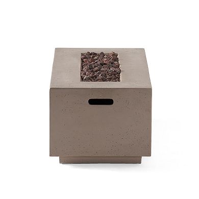 Trikiousd 40" Rectangular Propane Fire Pit Table 40000 BTU Concrete Outdoor Fire Table