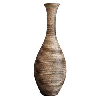 Trikiousd 39" Tall Artificial Rattan Floor Vase Beige Decorative Accent