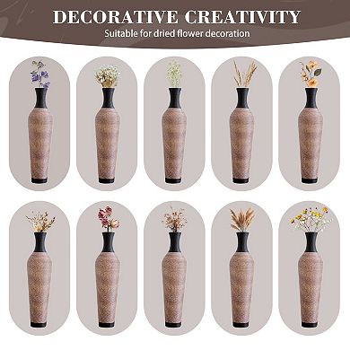 Trikiousd 39.4" Tall Handcrafted Floor Vase Decorative PVC Boho Home Accent