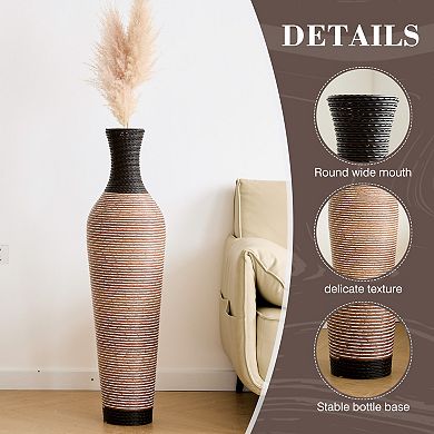 Trikiousd 39.4" Tall Handcrafted Floor Vase Decorative PVC Boho Home Accent